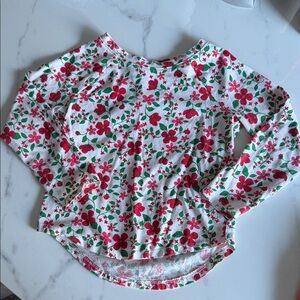 Cat & Jack Red Floral Long Sleeve Shirt